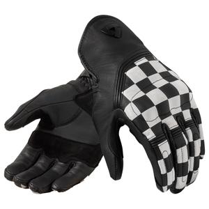 Gants de moto Revit Redhill blanc-noir