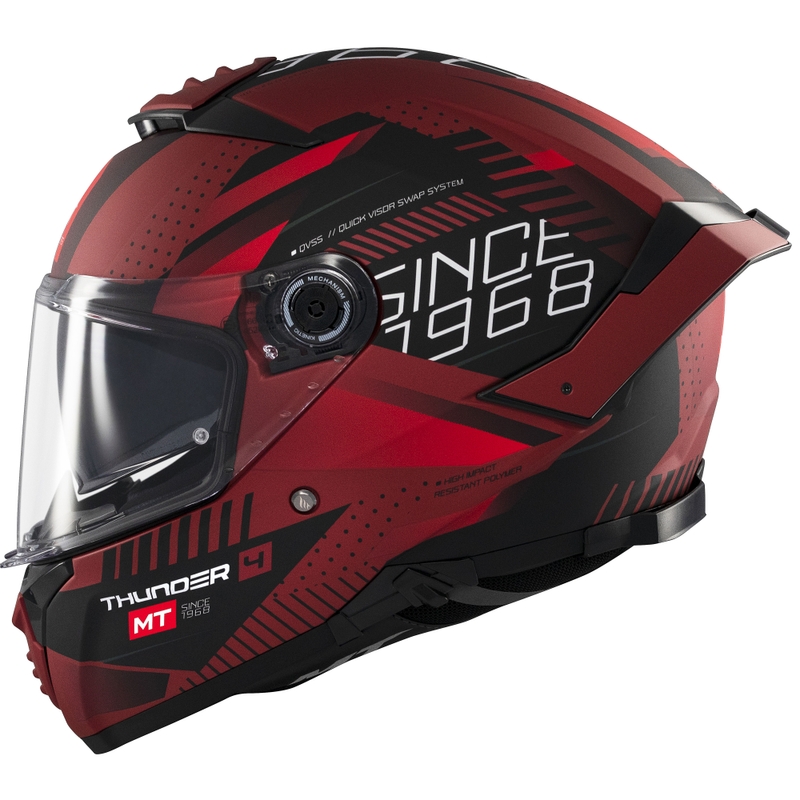 Casque intégral de moto MT Thunder 4 SV Luminence rouge mat