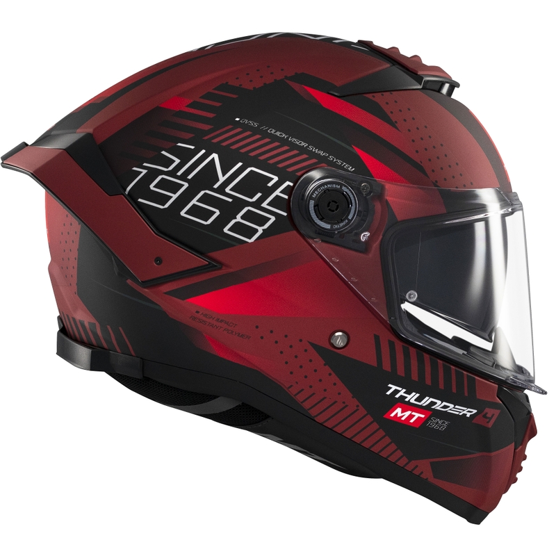Casque intégral de moto MT Thunder 4 SV Luminence rouge mat