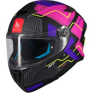 Casque moto intégral MT Targo S Brik noir mat-rose