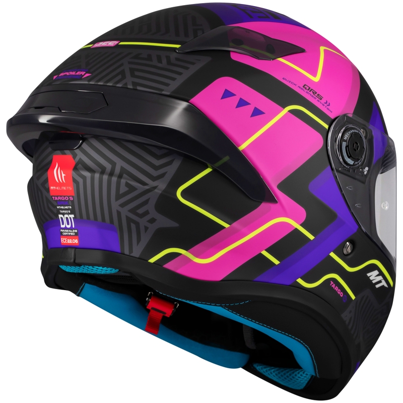 Casque moto intégral MT Targo S Brik noir mat-rose