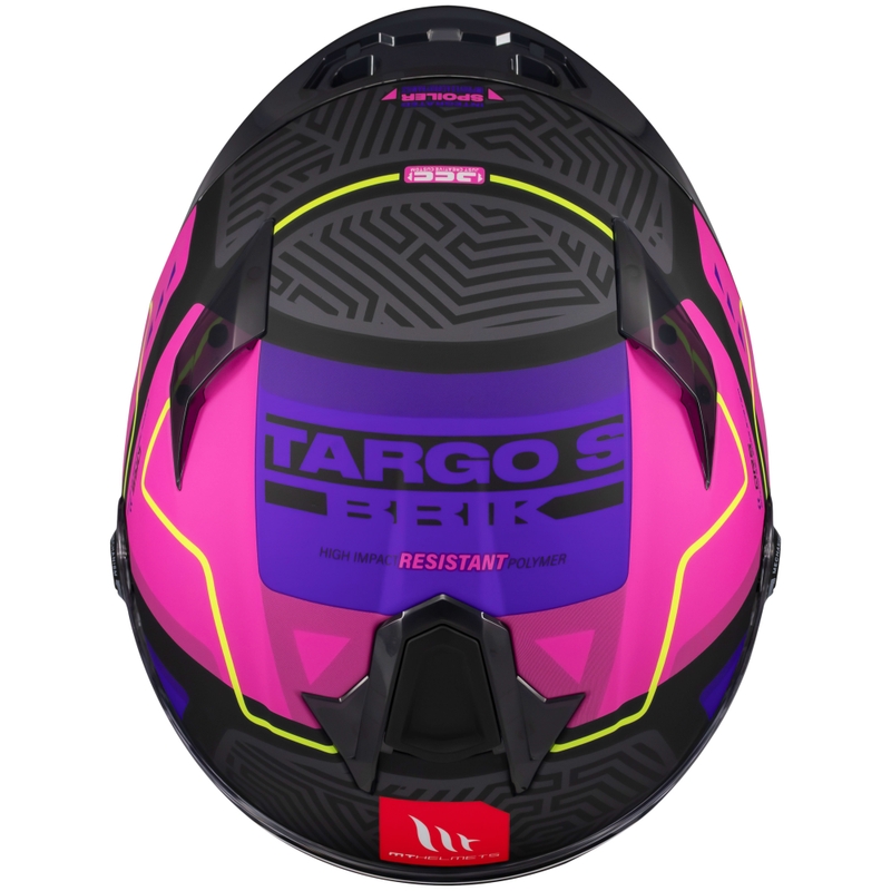 Casque moto intégral MT Targo S Brik noir mat-rose