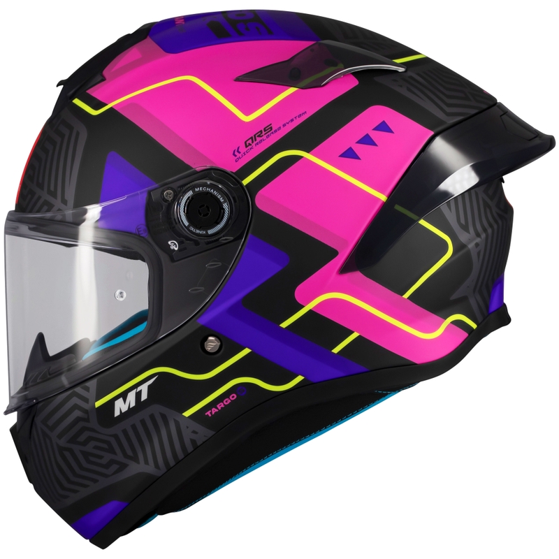 Casque moto intégral MT Targo S Brik noir mat-rose