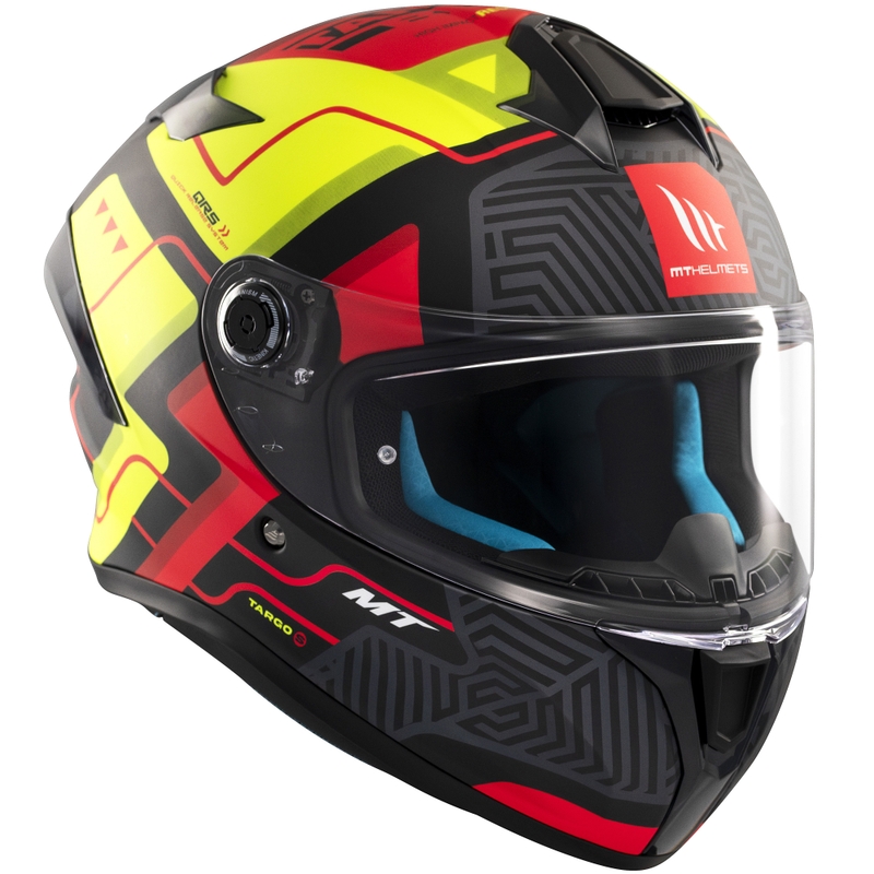 Casque moto intégral MT Targo S Brik noir-jaune mat