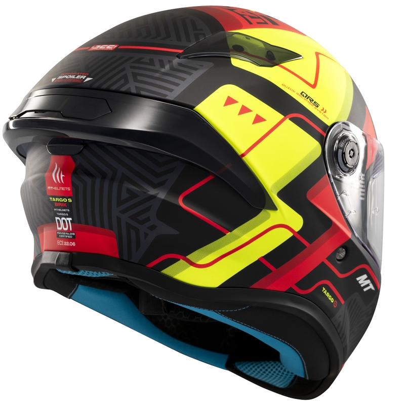 Casque moto intégral MT Targo S Brik noir-jaune mat