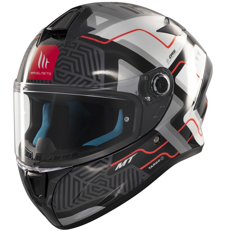 Casque moto intégral MT Targo S Brik noir brillant-blanc