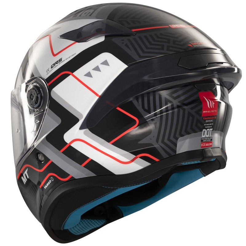 Casque moto intégral MT Targo S Brik noir brillant-blanc