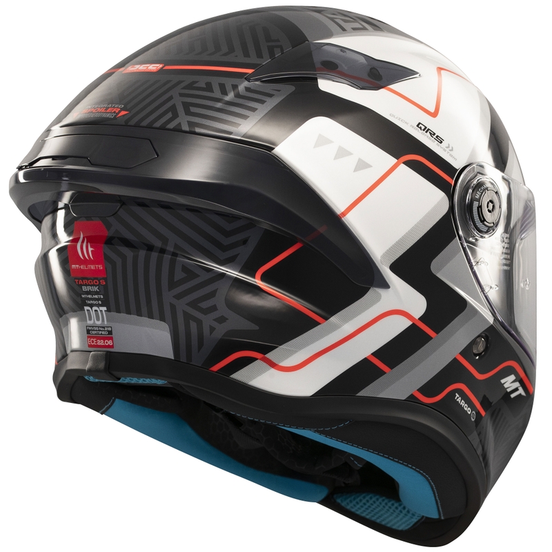 Casque moto intégral MT Targo S Brik noir brillant-blanc