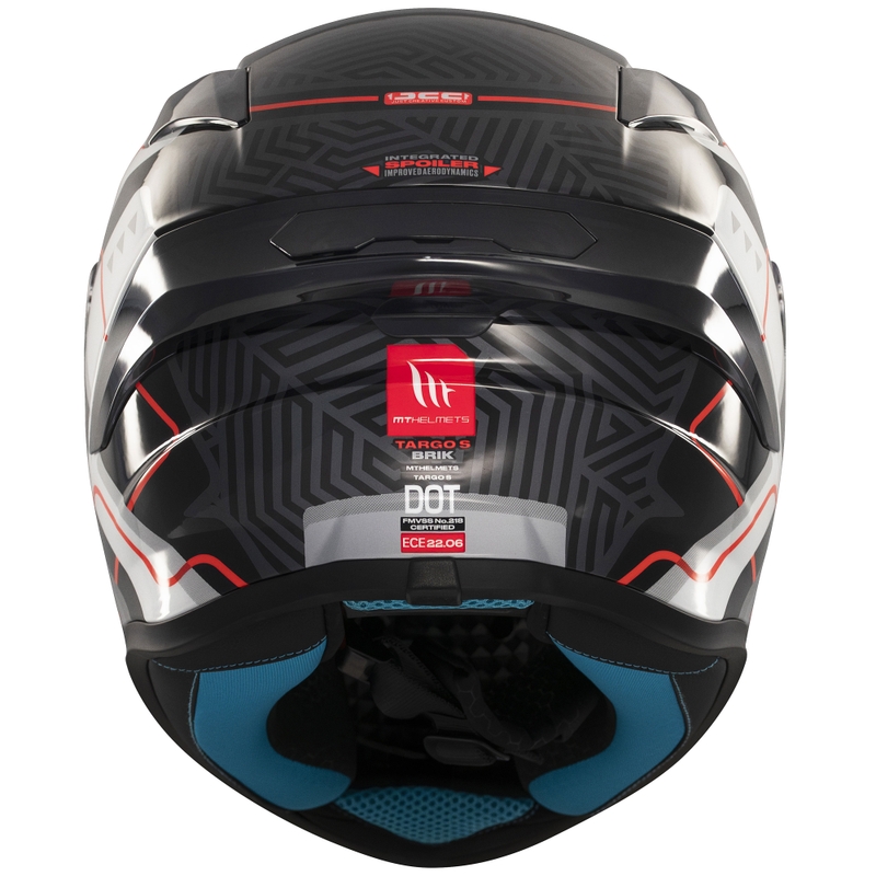 Casque moto intégral MT Targo S Brik noir brillant-blanc