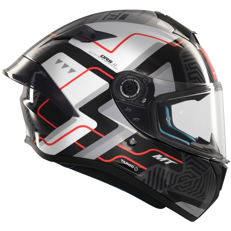 Casque moto intégral MT Targo S Brik noir brillant-blanc