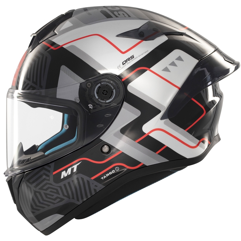 Casque moto intégral MT Targo S Brik noir brillant-blanc