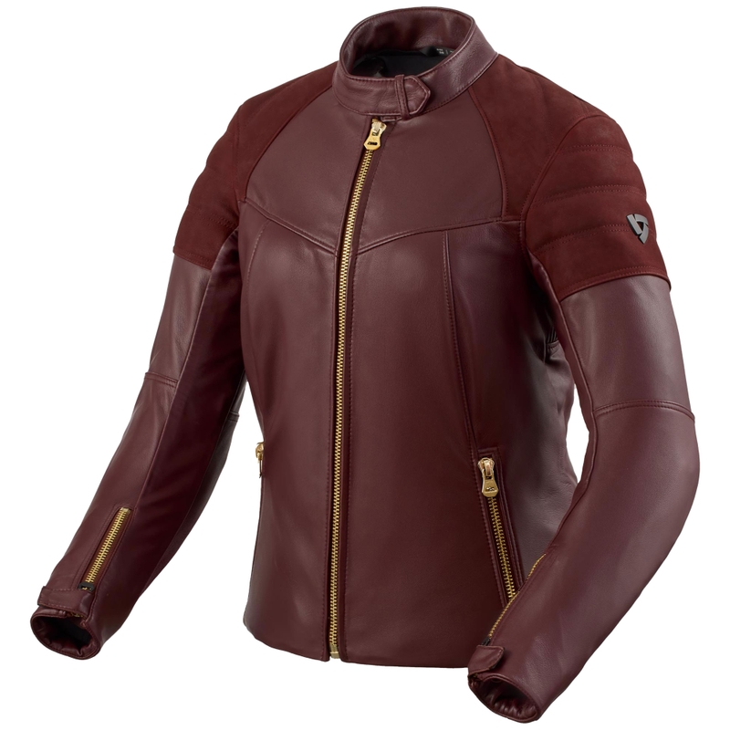 Veste de moto en cuir pour femme Revit London aubergine