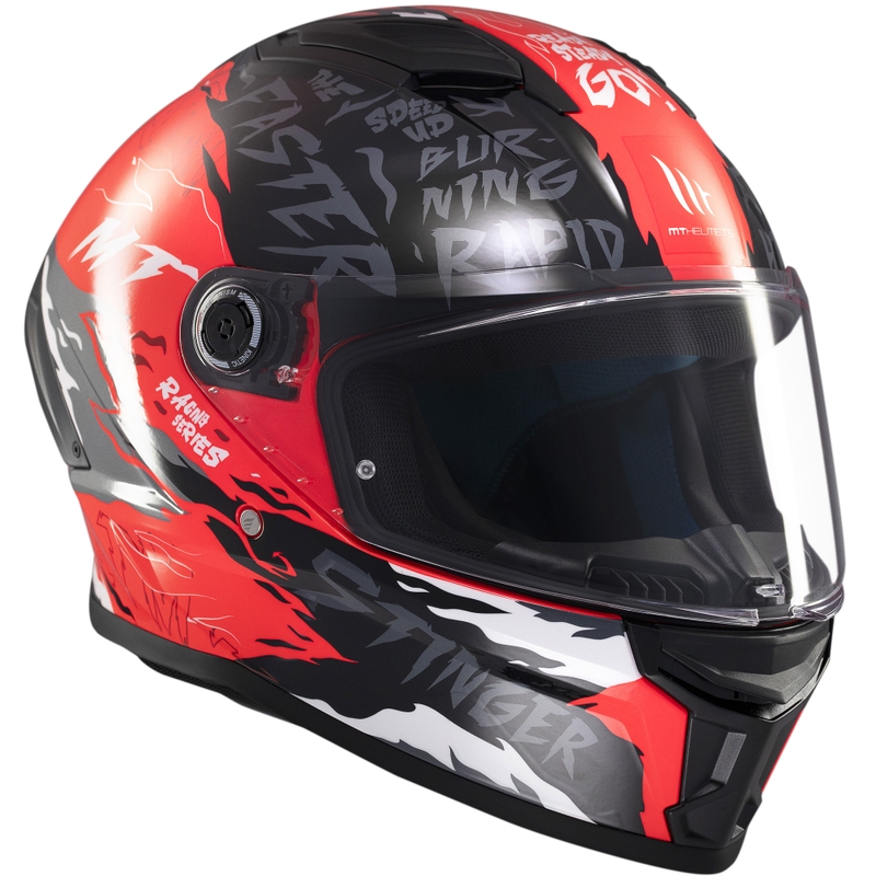Casque moto intégral MT Stinger 2 Ardent noir-rouge