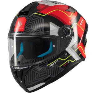 Casque moto intégral MT Targo S Brik brillant noir-rouge