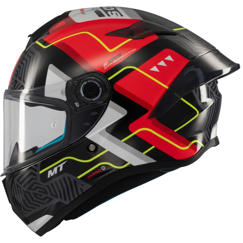 Casque moto intégral MT Targo S Brik brillant noir-rouge