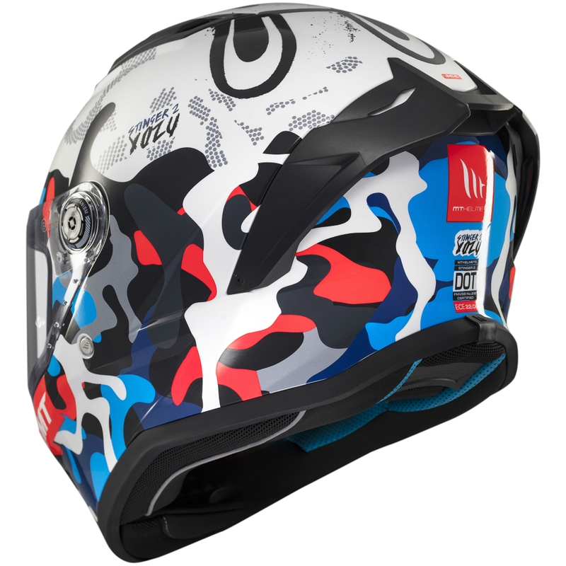 Casque moto intégral MT Stinger 2 Yozu blanc-bleu
