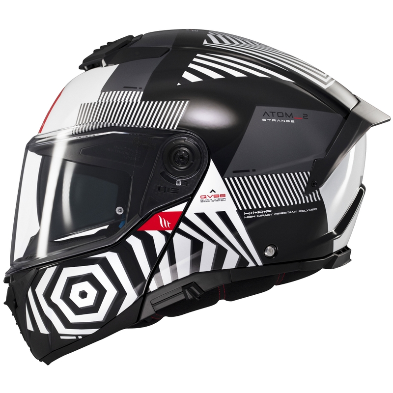Casque moto modulable MT Atom 2 SV Strange noir-blanc-gris