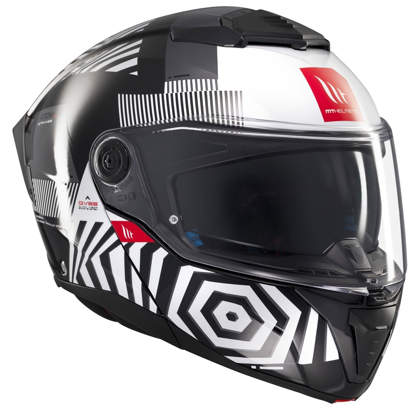 Casque moto modulable MT Atom 2 SV Strange noir-blanc-gris