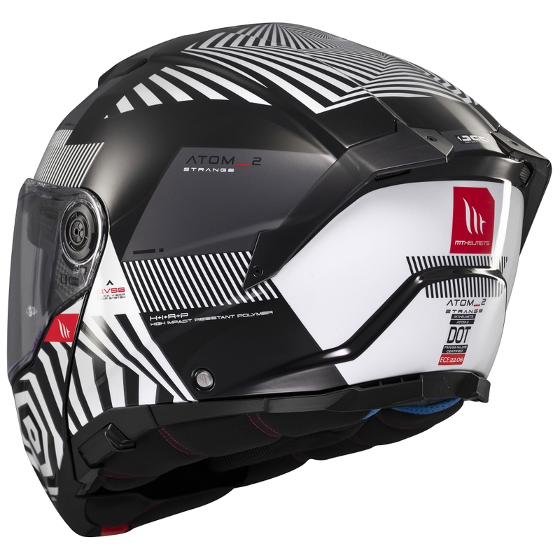 Casque moto modulable MT Atom 2 SV Strange noir-blanc-gris