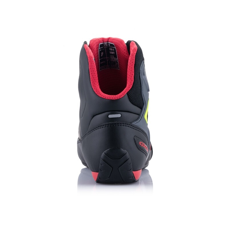 Bottes moto Alpinestars Faster-3 Rideknit noir-rouge-jaune fluo-gris