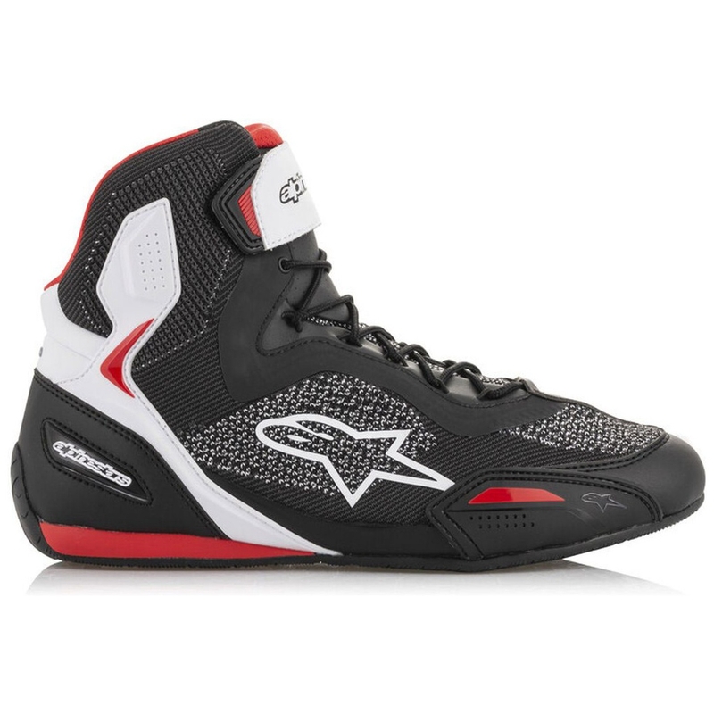 Bottes de moto Alpinestars Faster 3 Rideknit noir-blanc-rouge