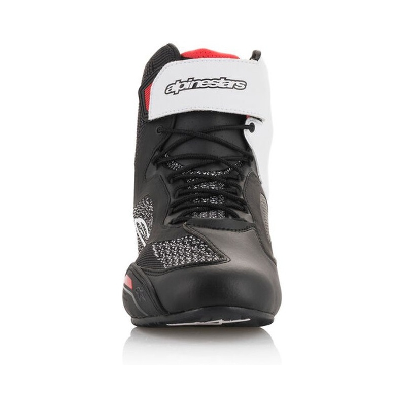 Bottes de moto Alpinestars Faster 3 Rideknit noir-blanc-rouge