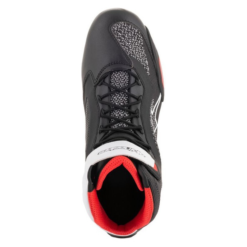 Bottes de moto Alpinestars Faster 3 Rideknit noir-blanc-rouge