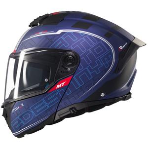 Casque moto modulable MT Atom 2 SV Destiny bleu mat-noir