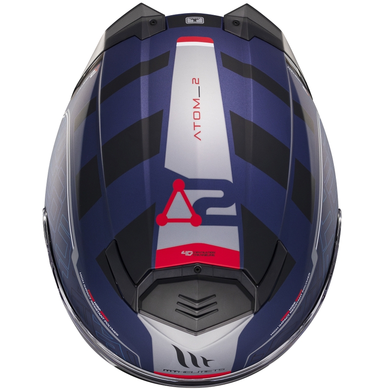 Casque moto modulable MT Atom 2 SV Destiny bleu mat-noir