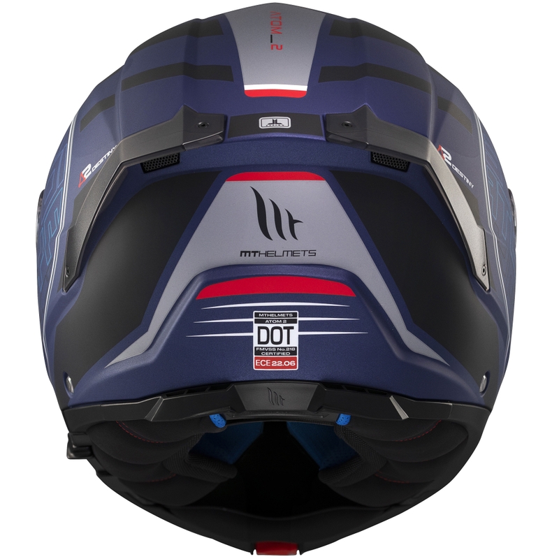 Casque moto modulable MT Atom 2 SV Destiny bleu mat-noir
