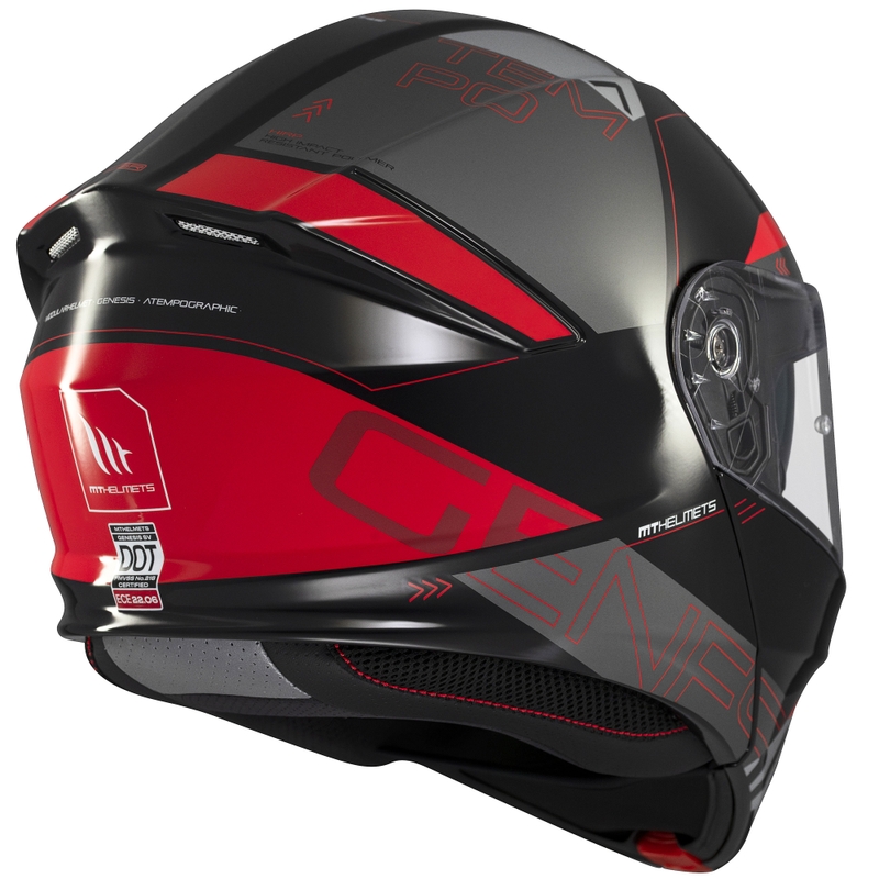 Casque moto modulable MT Genesis SV Atempo noir-gris-rouge