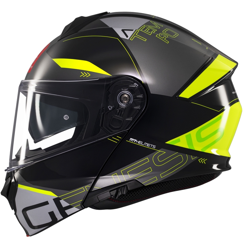 Casque moto modulable MT Genesis SV Atempo noir-gris-jaune fluo