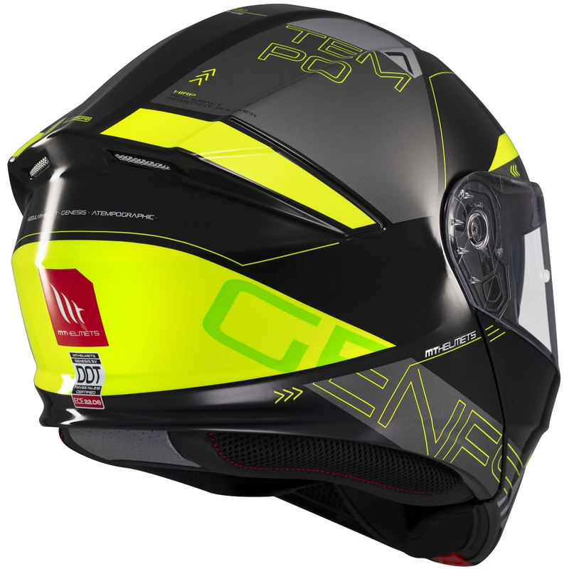 Casque moto modulable MT Genesis SV Atempo noir-gris-jaune fluo