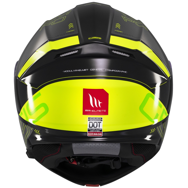 Casque moto modulable MT Genesis SV Atempo noir-gris-jaune fluo