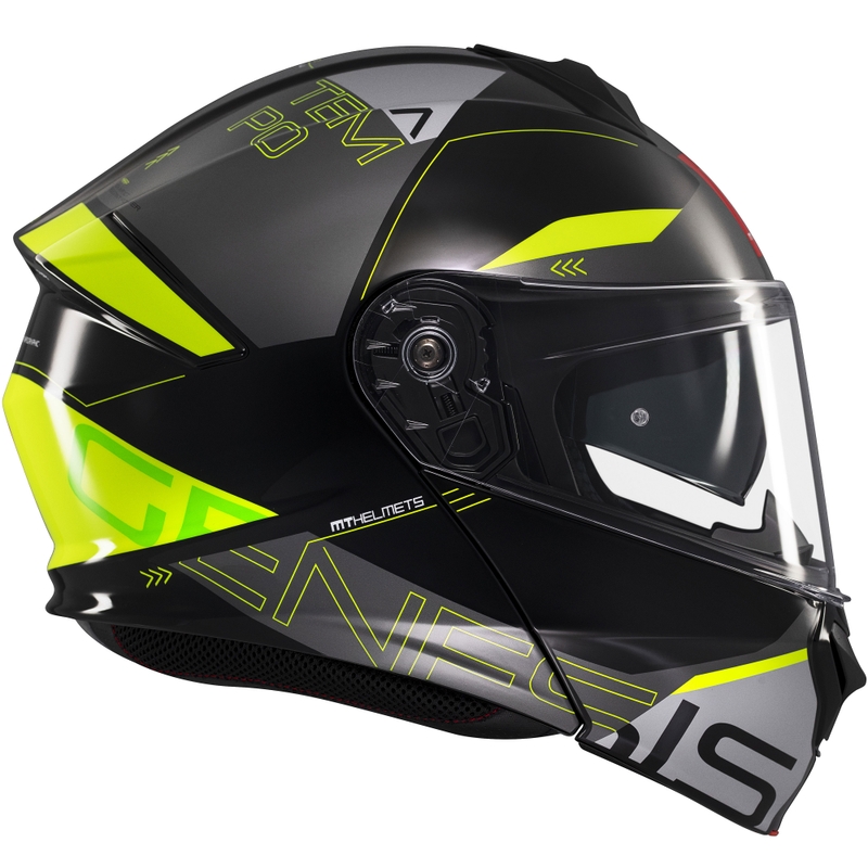 Casque moto modulable MT Genesis SV Atempo noir-gris-jaune fluo