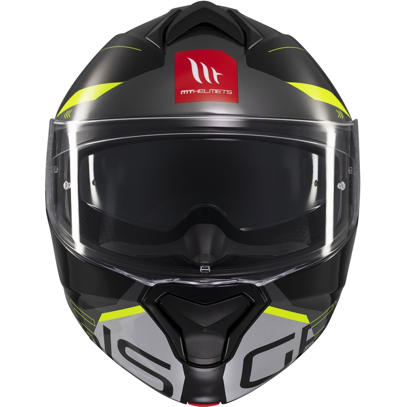 Casque moto modulable MT Genesis SV Atempo noir-gris-jaune fluo