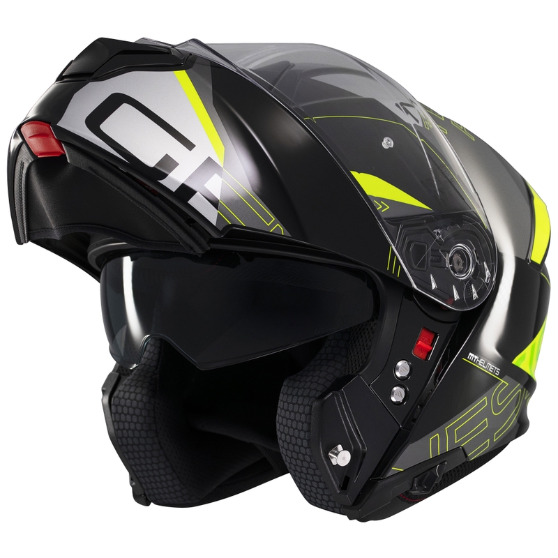 Casque moto modulable MT Genesis SV Atempo noir-gris-jaune fluo