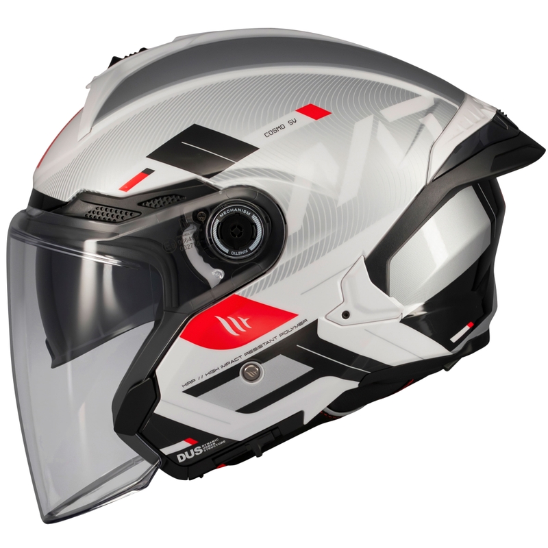 Casque moto ouvert MT Cosmo SV Silence blanc-gris