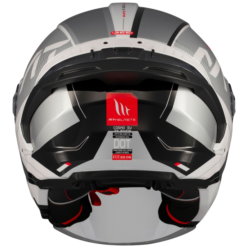 Casque moto ouvert MT Cosmo SV Silence blanc-gris