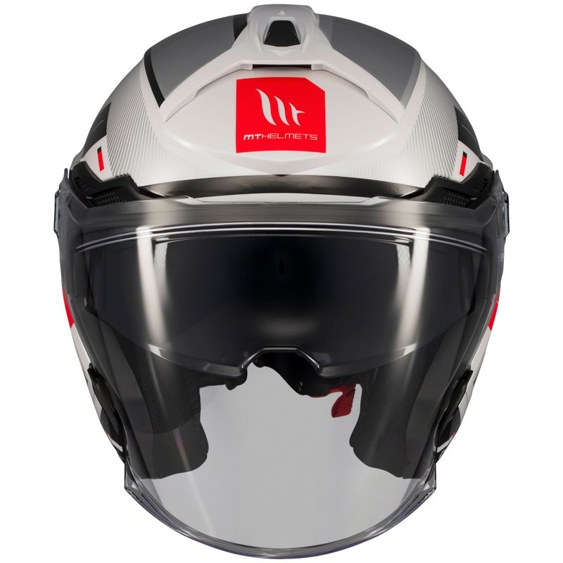 Casque moto ouvert MT Cosmo SV Silence blanc-gris