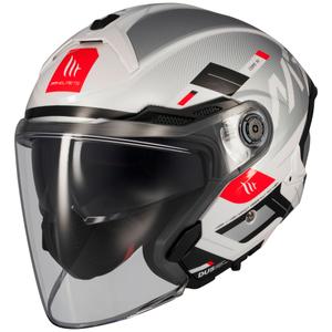 Casque moto ouvert MT Cosmo SV Silence blanc-gris