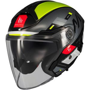 Casque moto ouvert MT Cosmo SV Silence noir-jaune fluo