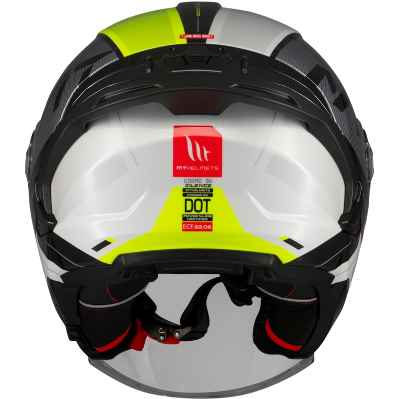 Casque moto ouvert MT Cosmo SV Silence noir-jaune fluo