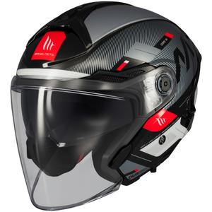 Casque moto ouvert MT Cosmo SV Silence noir-gris-blanc