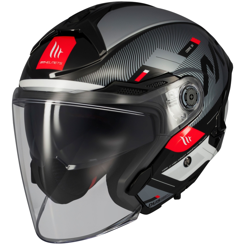 Casque moto ouvert MT Cosmo SV Silence noir-gris-blanc