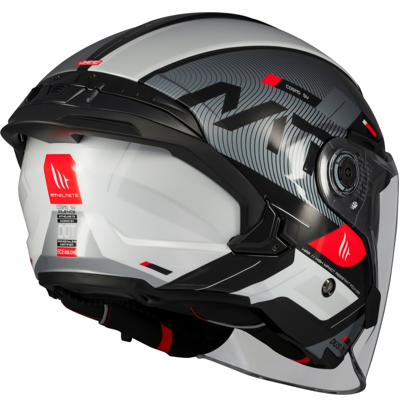 Casque moto ouvert MT Cosmo SV Silence noir-gris-blanc