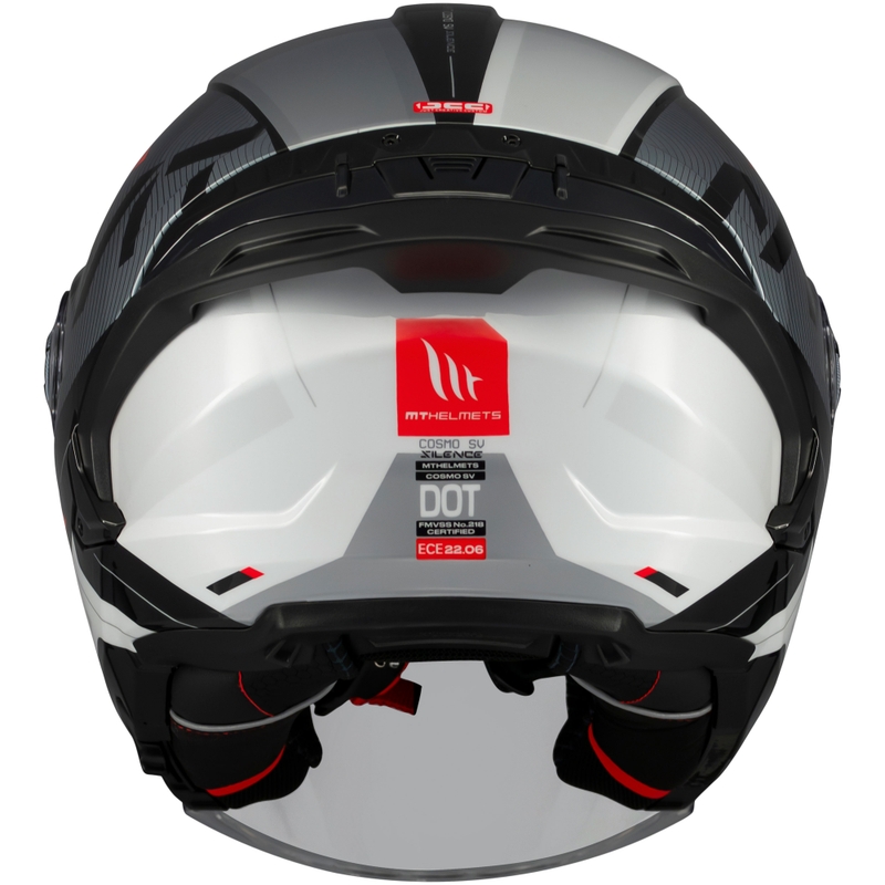 Casque moto ouvert MT Cosmo SV Silence noir-gris-blanc