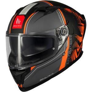Casque moto intégral MT Braker SV Charm noir mat-orange
