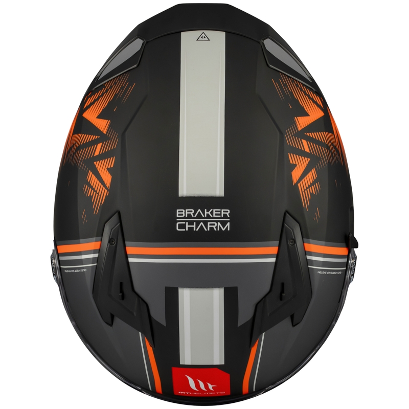 Casque moto intégral MT Braker SV Charm noir mat-orange