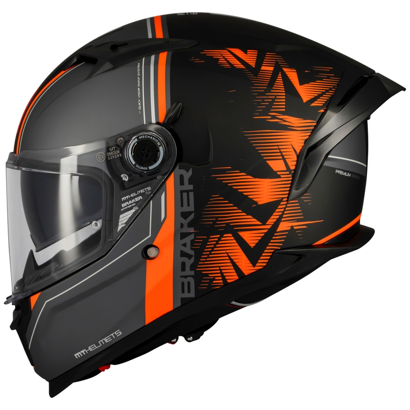 Casque moto intégral MT Braker SV Charm noir mat-orange